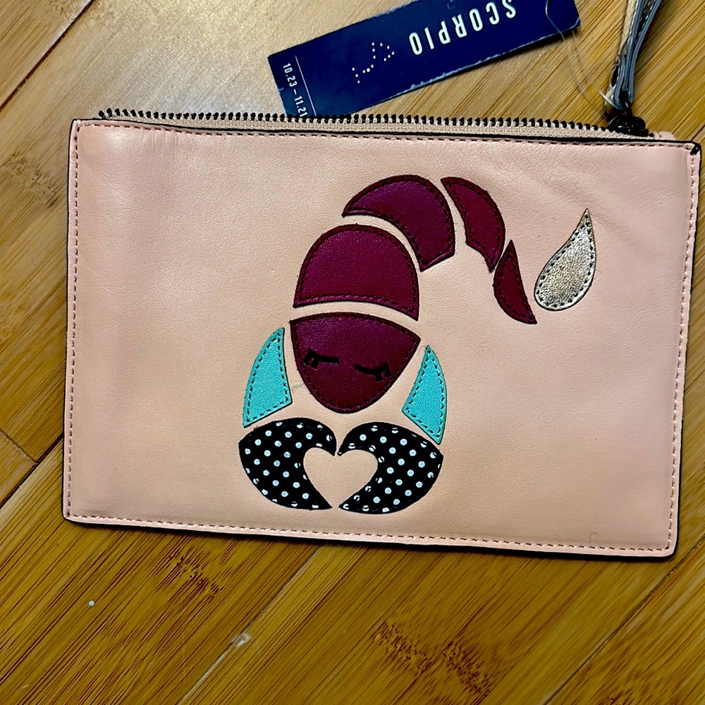 Anthropologie Miss Albright Leather Zodiac Bag Pouch
